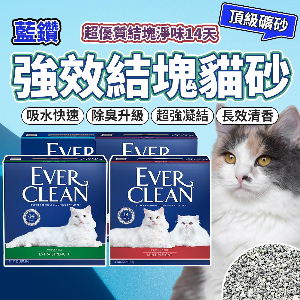 EverClean 藍鑽 強效凝結除臭貓砂 結塊貓砂 頂級礦砂 強效清香 活性碳貓砂 貓砂 毛大二寵物店 | 蝦皮購物