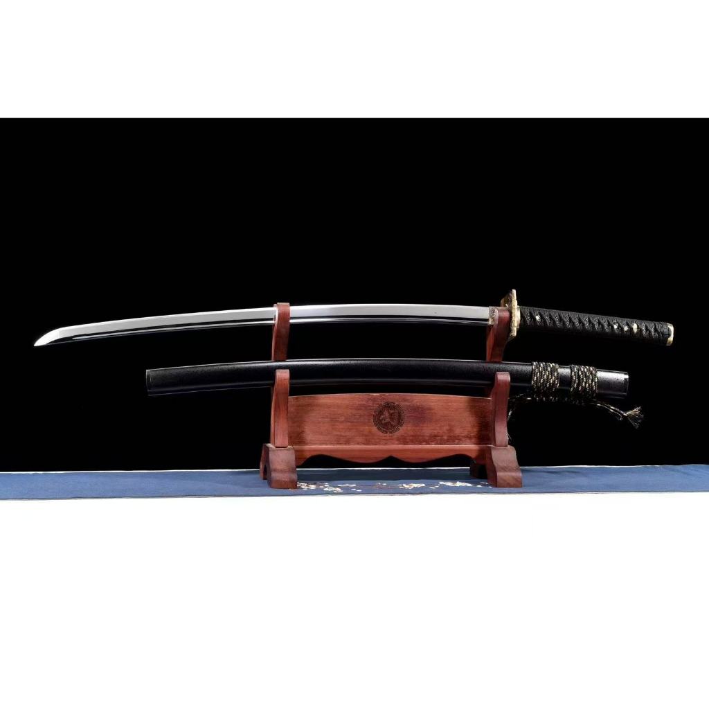 超美武士刀】S7鏡面黑武士Katana 居合道打刀日式刀太刀收藏真刀