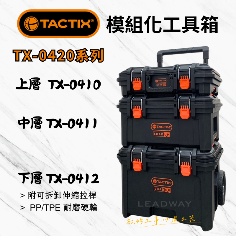 立威五金]TACTIX 工具箱TX-0420 系統工具箱堆疊工具箱快扣工具箱
