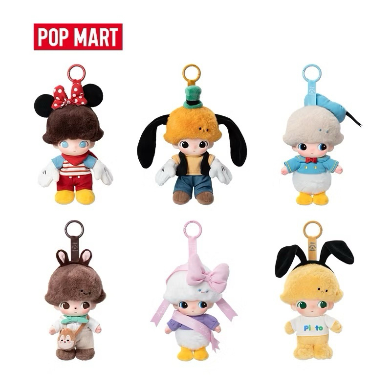 DIMOO迪士尼 搪膠毛絨🐭🦆 POPMART 泡泡瑪特 DIMOO WORLD 迪士尼 搪膠毛絨鑰匙圈盲盒 | 蝦皮購物