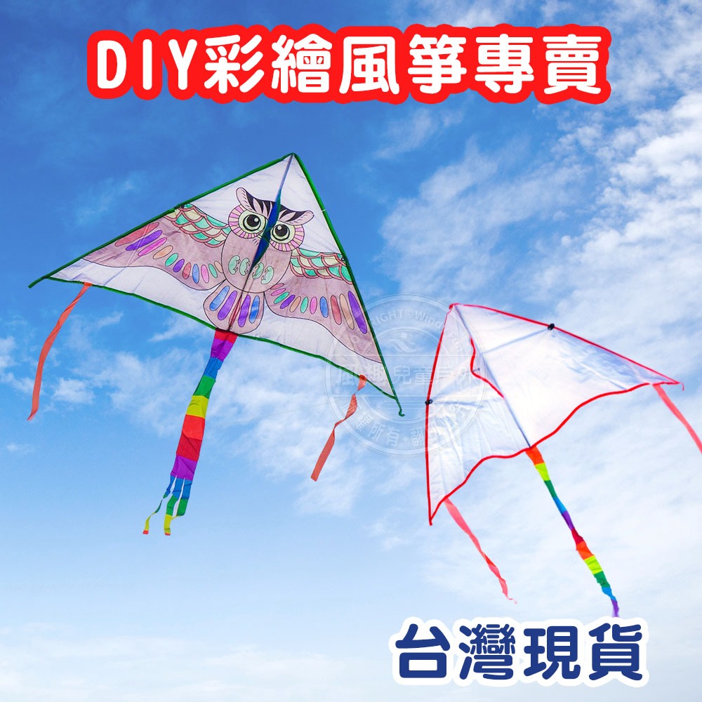 台灣出24H開發票 DIY彩繪風箏 兒童風箏 空白風箏 彩繪風箏 填色風箏 美人魚 海豚 長頸鹿 飛機 風箏捲線器 風箏 | 蝦皮購物