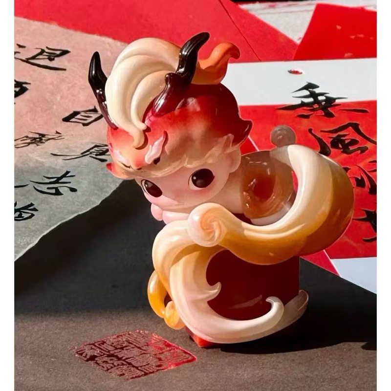 {現貨｝Dimoo 一盞風月 系列 確認款 盲抽 泡泡瑪特 popmart 國風 水墨 狐狸 瑞獸 神獸 盲盒 公仔 | 蝦皮購物