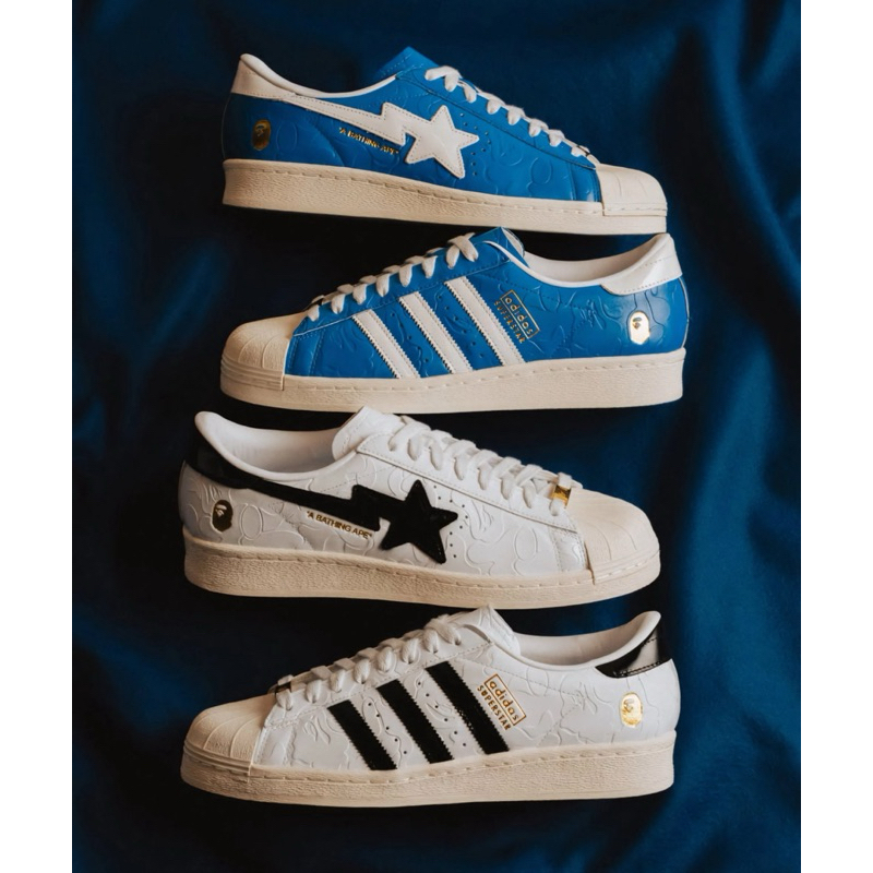 花田 代購 BAPE x ADIDAS SUPERSTAR 聯名 流星 白藍 JR2701 JR2702 | 蝦皮購物