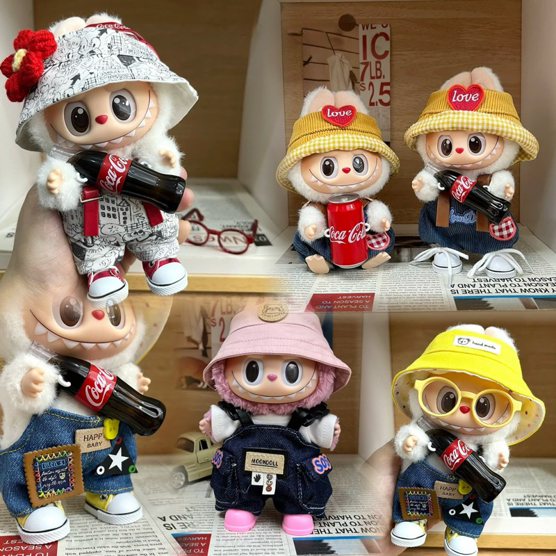 **啾啾拉布布**新款 吊帶褲 第三代 labubu 娃衣 可樂款衣服 有朵小紅花 時尚又潮流 （僅衣服）ur | 蝦皮購物