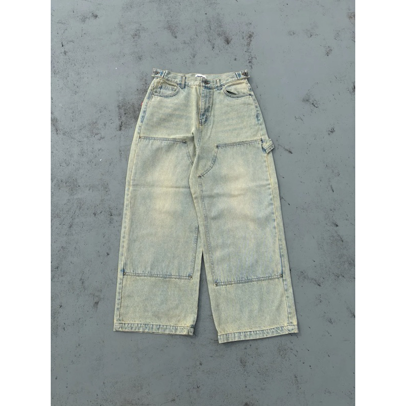 9090 King Logo Double Knee Buggy Pants | 蝦皮購物