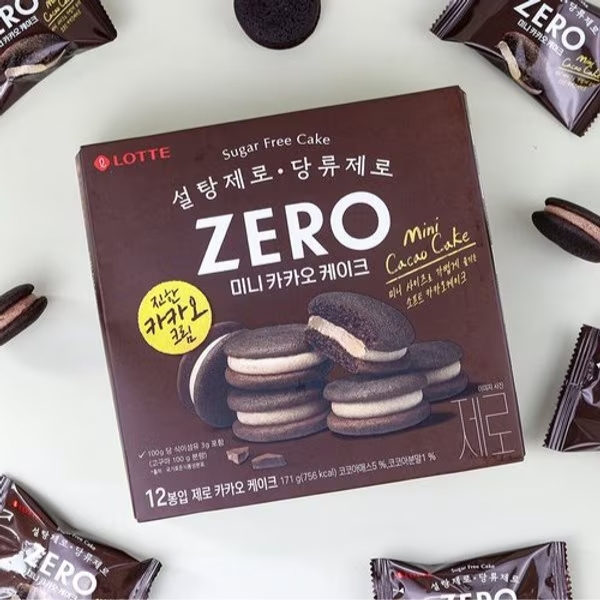 【現貨+預購】韓國樂天ZERO低卡無糖巧克力夾心派 제로카카오케이크