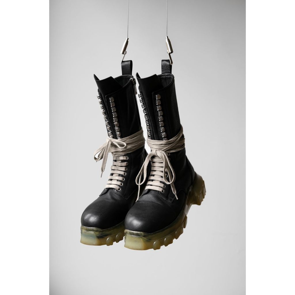 Rick Owens Bozo Tractor Lace up Boots 厚底綁帶高筒拉鏈靴| 蝦皮購物