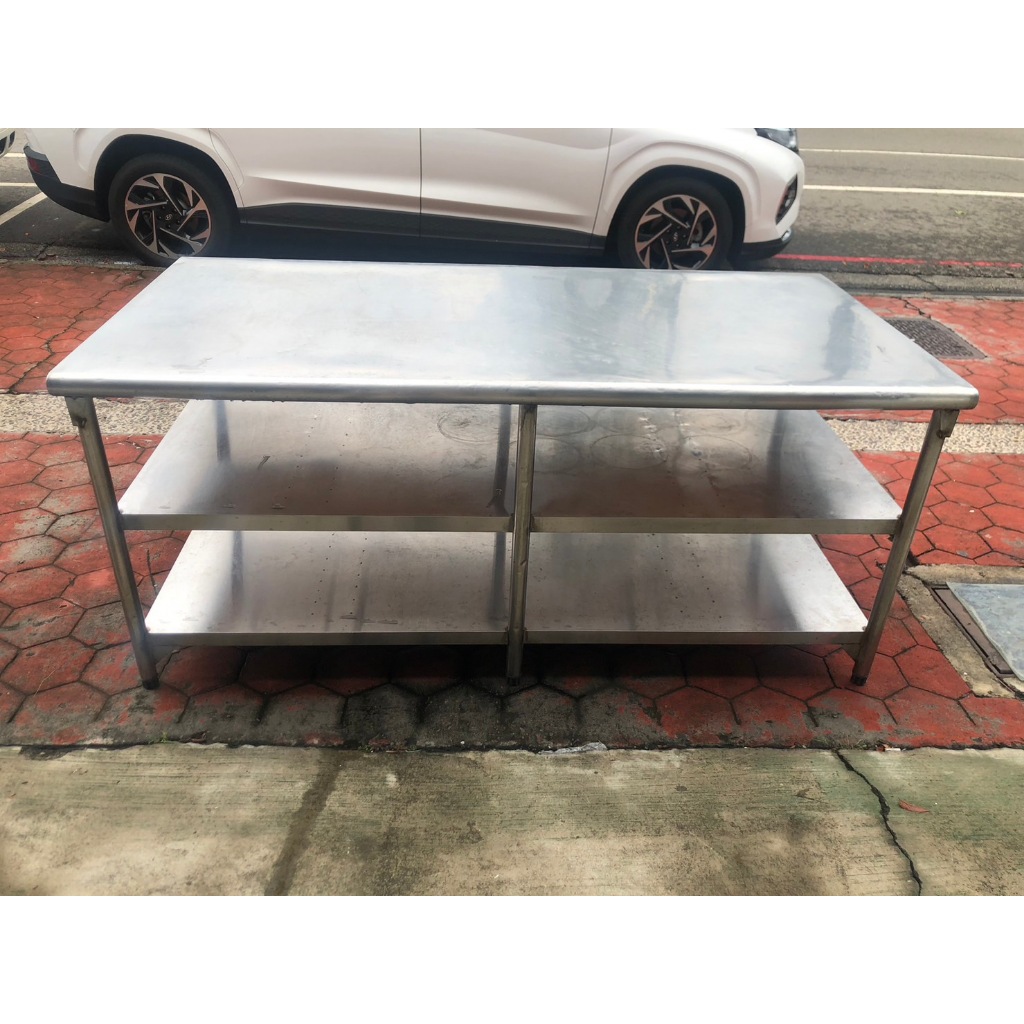 【全省二手貨 總店】二手家具*不鏽鋼三層工作台 180*90工作台 平台 白鐵工作台 不銹鋼工作台 工作臺 料理台 | 蝦皮購物
