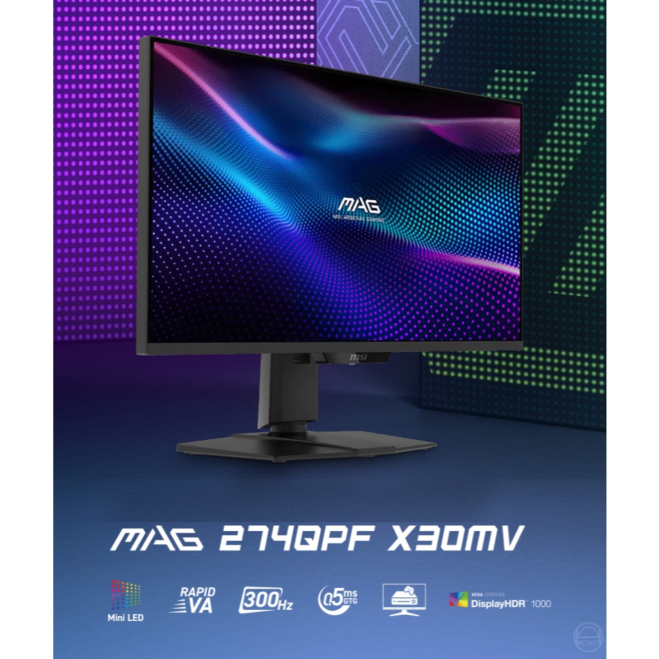 MSI 微星MAG 274QPF X30MV 電競螢幕27吋300Hz 2k VA 0.5ms HDR 可旋轉