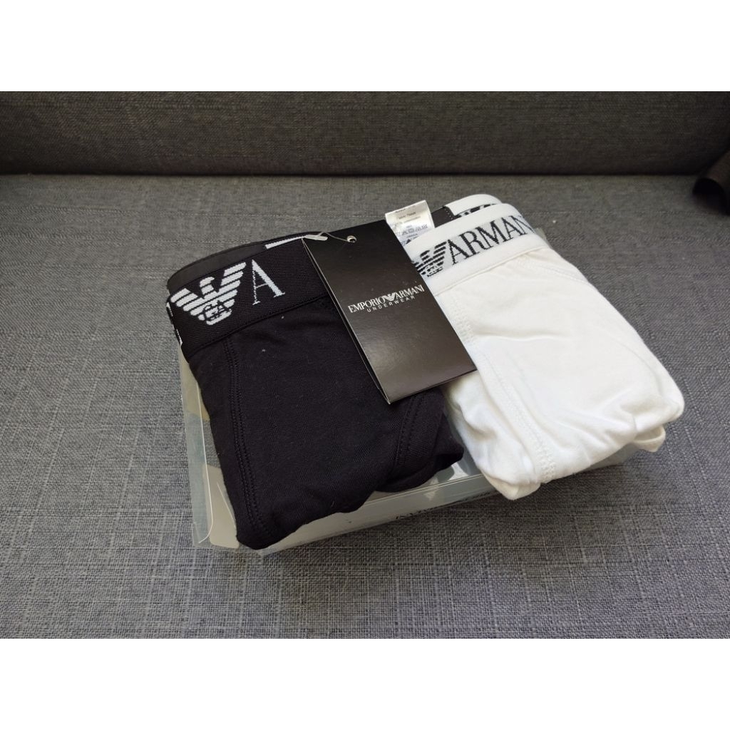 [全新]EMPORIO ARMANI 純棉 (S) 三角內褲(黑&白兩件) | 蝦 …