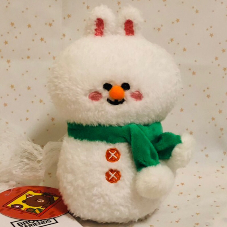 【韓國正版】LINE FRIENDS 聖誕系列 兔兔 雪人 聖誕節 限定 娃娃 可愛 擺飾 圍巾 熊大 莎莉 兔子 兔 | 蝦皮購物