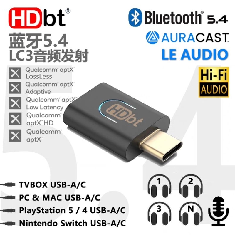 在臺現貨 臺灣本地保固 高通 QCC3086 LC3 APTX LE audio usb iphone 高清音頻發射器 | 蝦皮購物