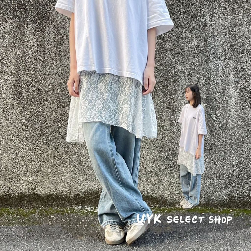 UYK 】新品現貨 日韓系層次穿搭配件 透感雷絲褲簾 屁簾 | 蝦皮購物