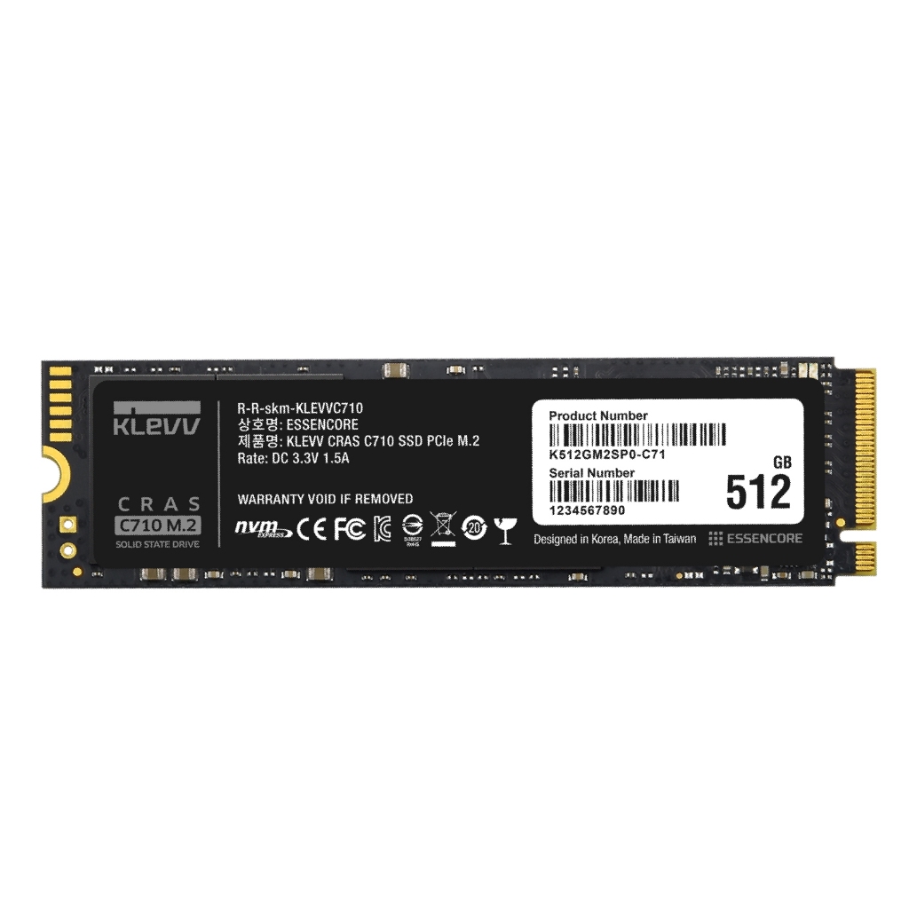 KLEVV 科賦CRAS C710 M.2 NVMe PCIe Gen3 固態硬碟1TB 512G KVSSD01