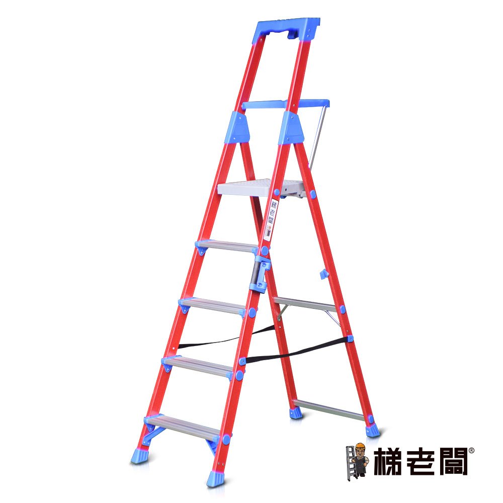 【梯老闆】絕緣寬踏巧收梯-5階(平台梯/玻璃纖維梯/荷重150公斤/抗電壓35kV/FRP梯/免運費) | 蝦皮購物