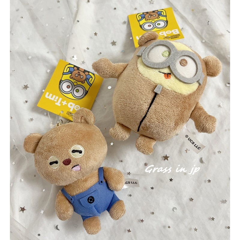 【小草日貨】現貨 日本直送 小小兵 Tim熊 BOB 可愛娃娃吊飾/玩偶/娃娃 MINIONS Bob+Tim 正版 | 蝦皮購物