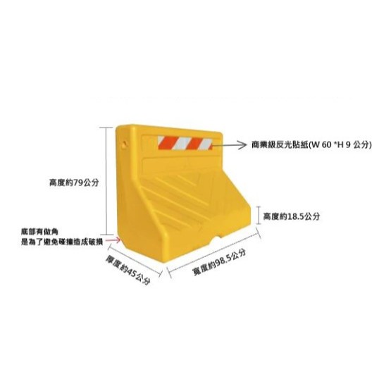 紐澤西護欄 單面 次料 灌水式護欄 塑膠護欄 臨時護欄 警示燈 爆閃燈 交通錐 連桿 防撞桿 | 蝦皮購物