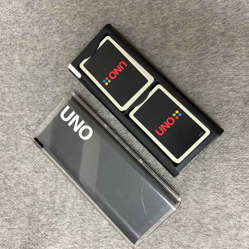 二手 六成新 UNO Mod 卡牌 黑色塑膠滑蓋硬盒 帥氣 質感 攜帶方便 遊戲 | 蝦皮購物