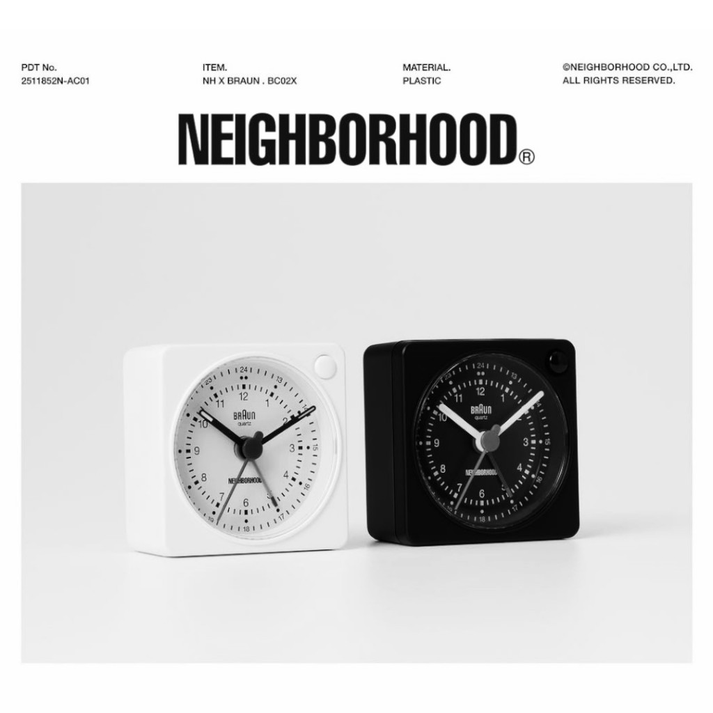 日貨代購CITY】2025SS NEIGHBORHOOD NH X BRAUN BC02X 聯名時鐘鬧鐘
