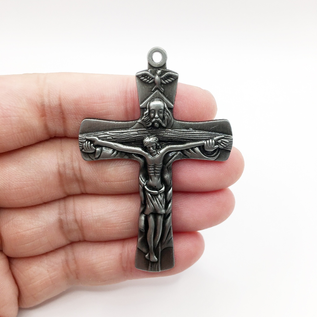 天主教聖物 天主聖三 仿古銀 耶穌受難 十字架 Catholic Art 《無附鍊》 | 蝦皮購物