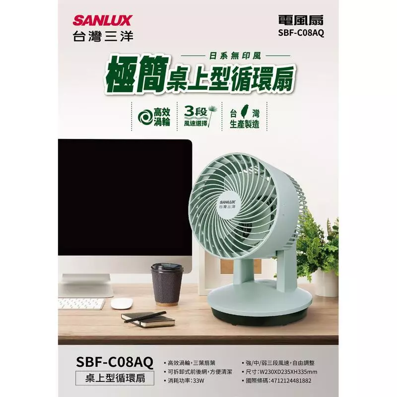 499 元能買到什麼？一台台灣製造的循環扇——SANLUX SBF-C08AQ 深度推薦