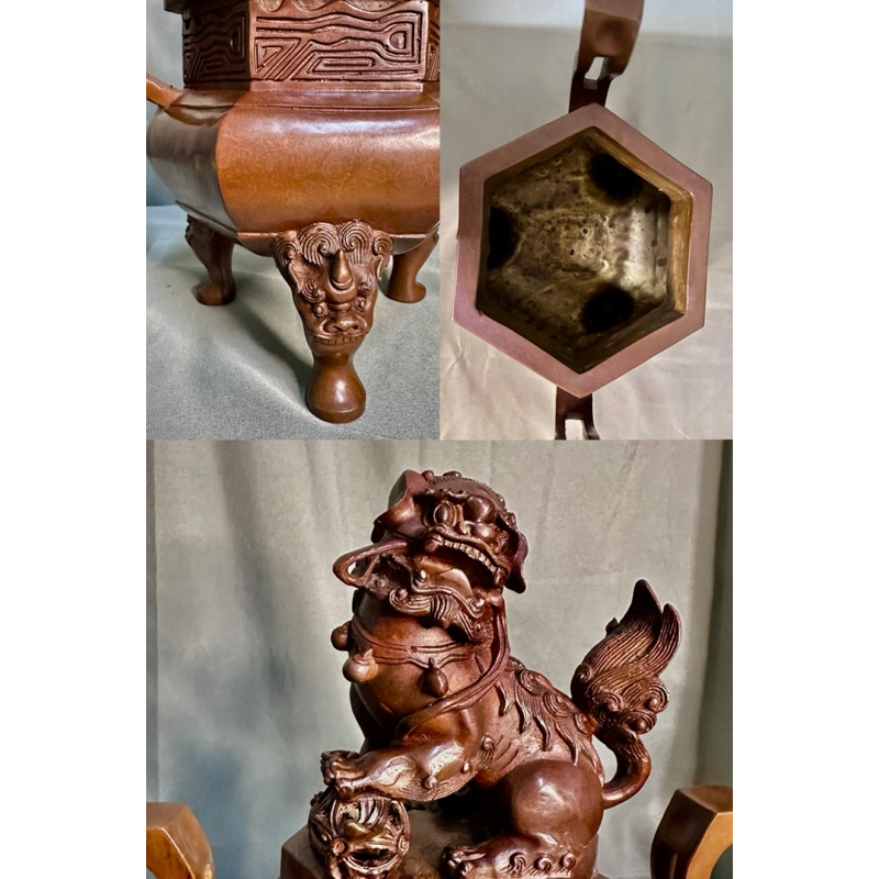 天御]純銅六角大獅子爐神明用品香爐銅爐熏香爐| 蝦皮購物