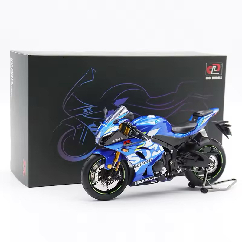 Maquette Suzuki GSX 1300R 1:12 Bleu/Argent - Modèle Détaillé En Métal