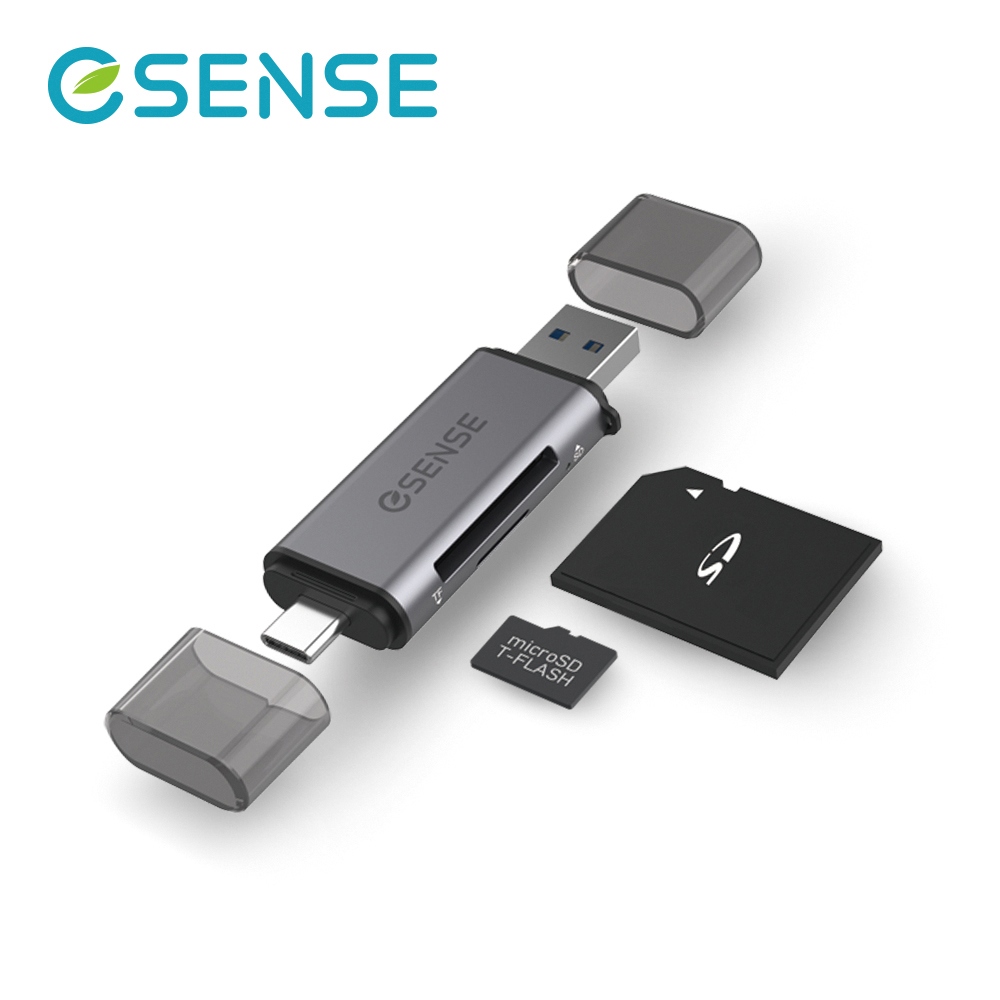 Esense 逸盛 R332 USB 3.0雙介面雙槽讀卡機(灰) | 蝦皮購物