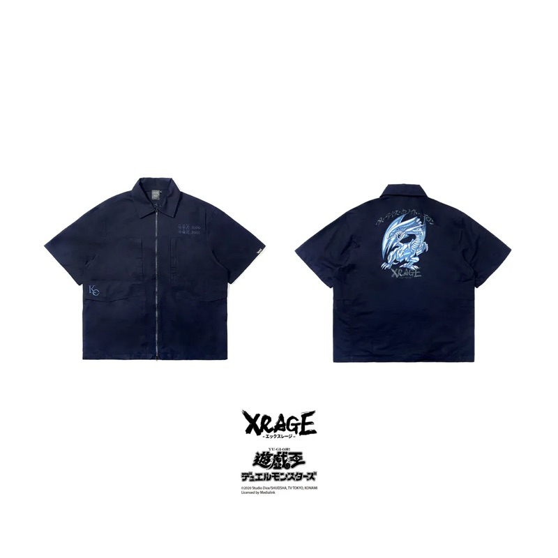遊戯王×Xrage コラボTシャツ 青眼の白龍 ブルーアイズ アニメグッズ