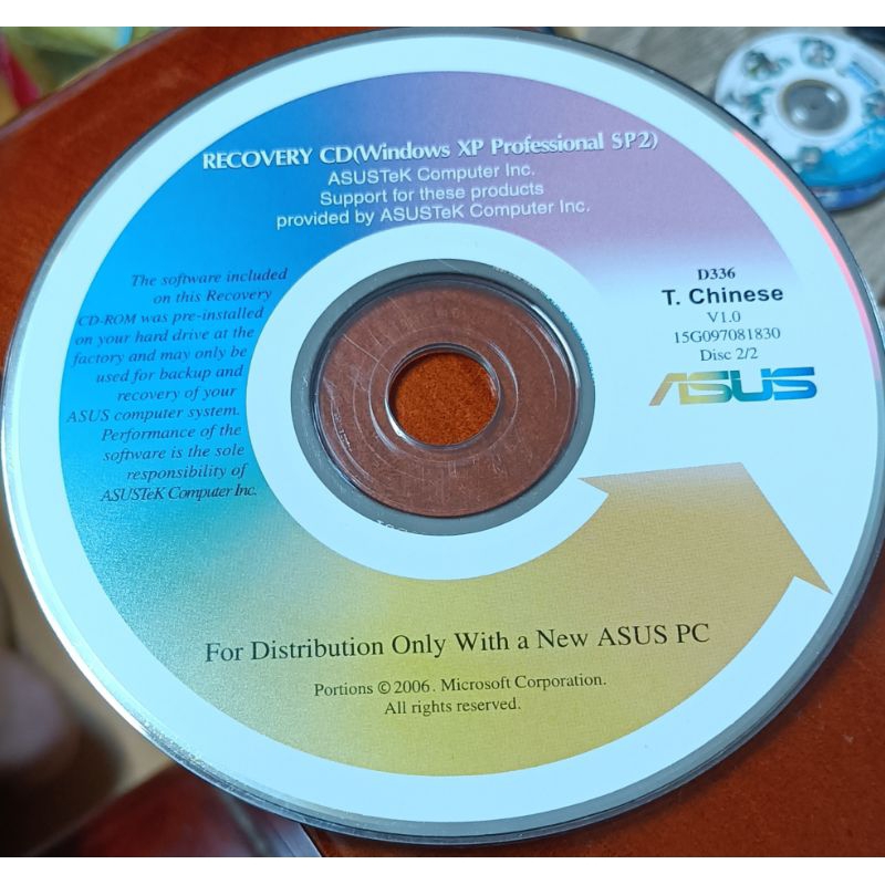 WINDOWS XP Pro RECOVERY CD~ASUS還原光碟 ~ 二手 | 蝦皮購物