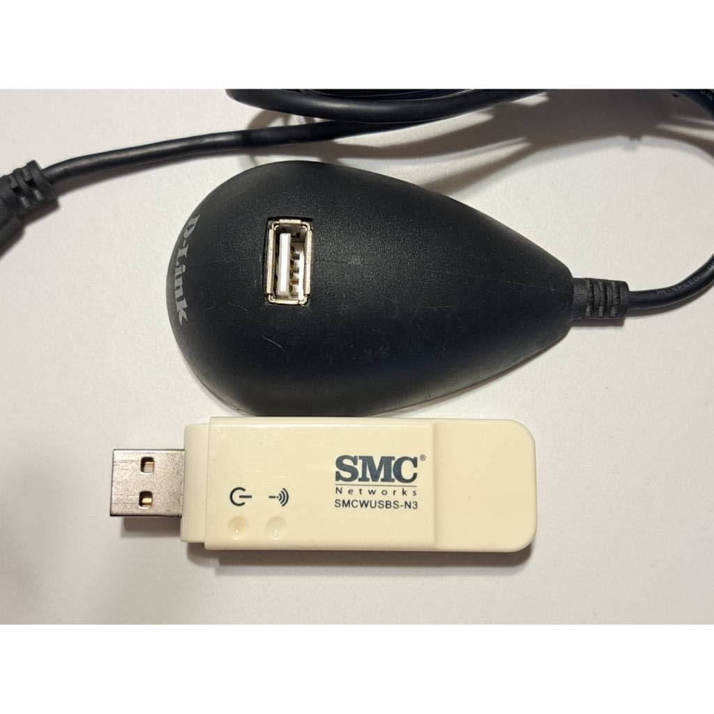 二手SMC USB 150M 無線網卡 USB網卡+USB 延長線 公對母 USB延長座 A公/A母 線長130公分 | 蝦皮購物