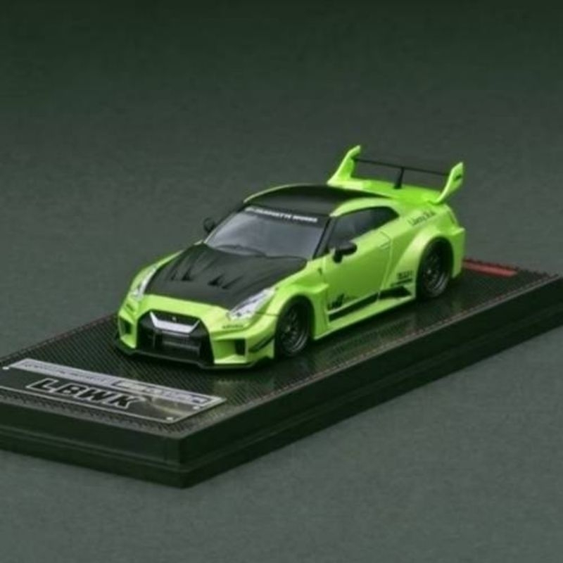 IG Model 1:64 高階樹脂車 LBWK Nissan GT-R R35 金屬綠 碳纖維黑蓋塗裝 附膠盒 | 蝦皮購物