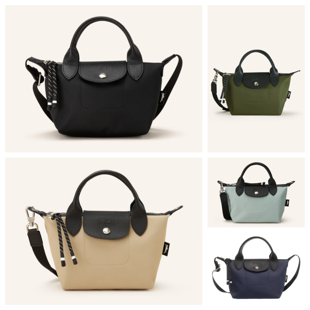 Borsa Longchamp Le Pliage Energy Taglia M, Nera, In Tela Riciclata, Usata