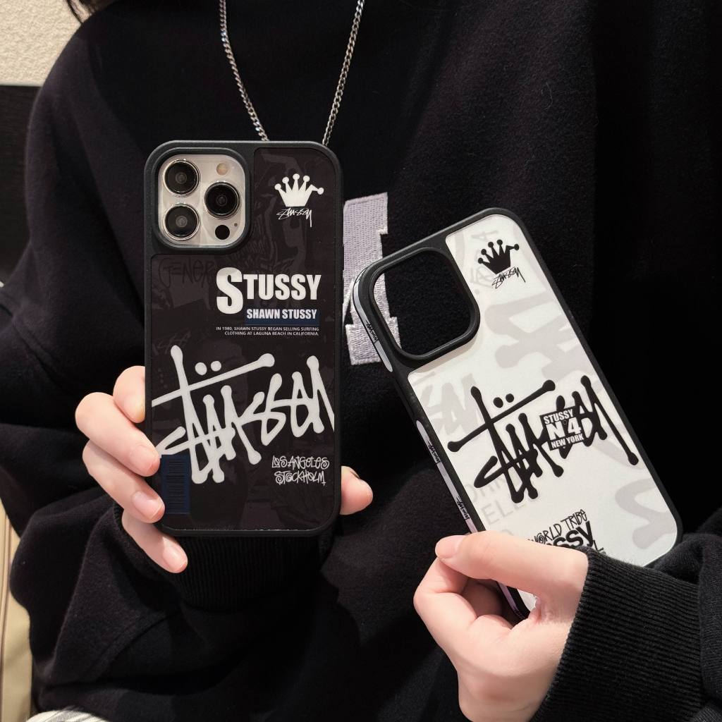 潮牌斯圖西Stussy 適用蘋果16promax手機殼防摔iphone15磨砂創意18PRO全