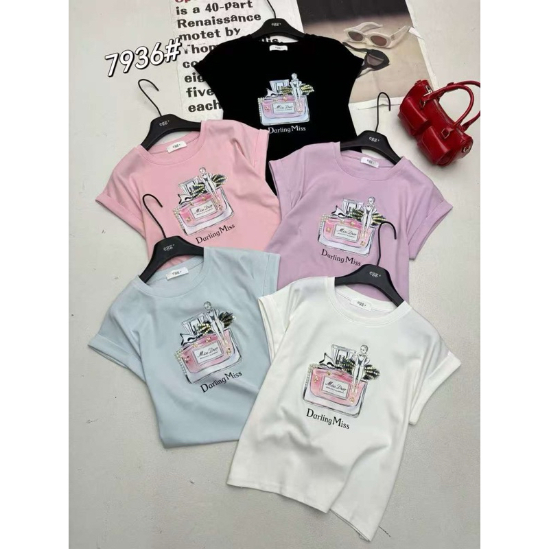 春夏 ️新品 ️現貨｜（7936）egg+芭蕾舞🩰女孩香水瓶上衣#42 | 蝦皮購物