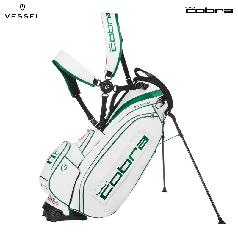 立航高爾夫＊限量Cobra X VESSEL 名人賽限定Verdant 腳架袋雙肩背袋,白