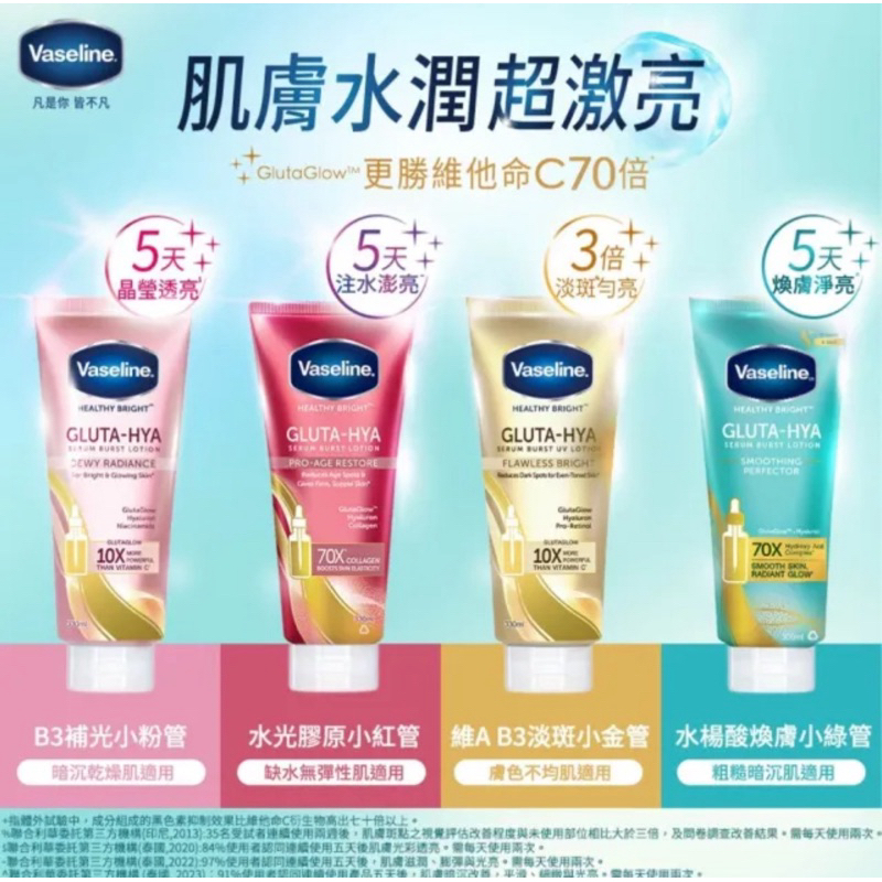 台灣公司貨Vaseline 凡士林精華凝乳 330ml(水光膠原/肌亮水潤/淡斑勻亮/水楊酸煥膚 | 蝦皮購物