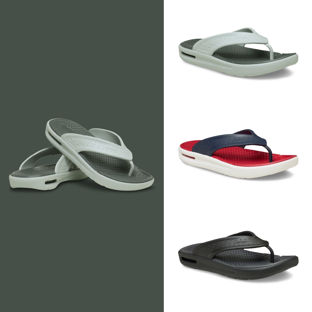 Crocs 卡駱馳 (男鞋) 卡駱馳 舒樂人字拖-211101_洞洞鞋 | 蝦皮購物