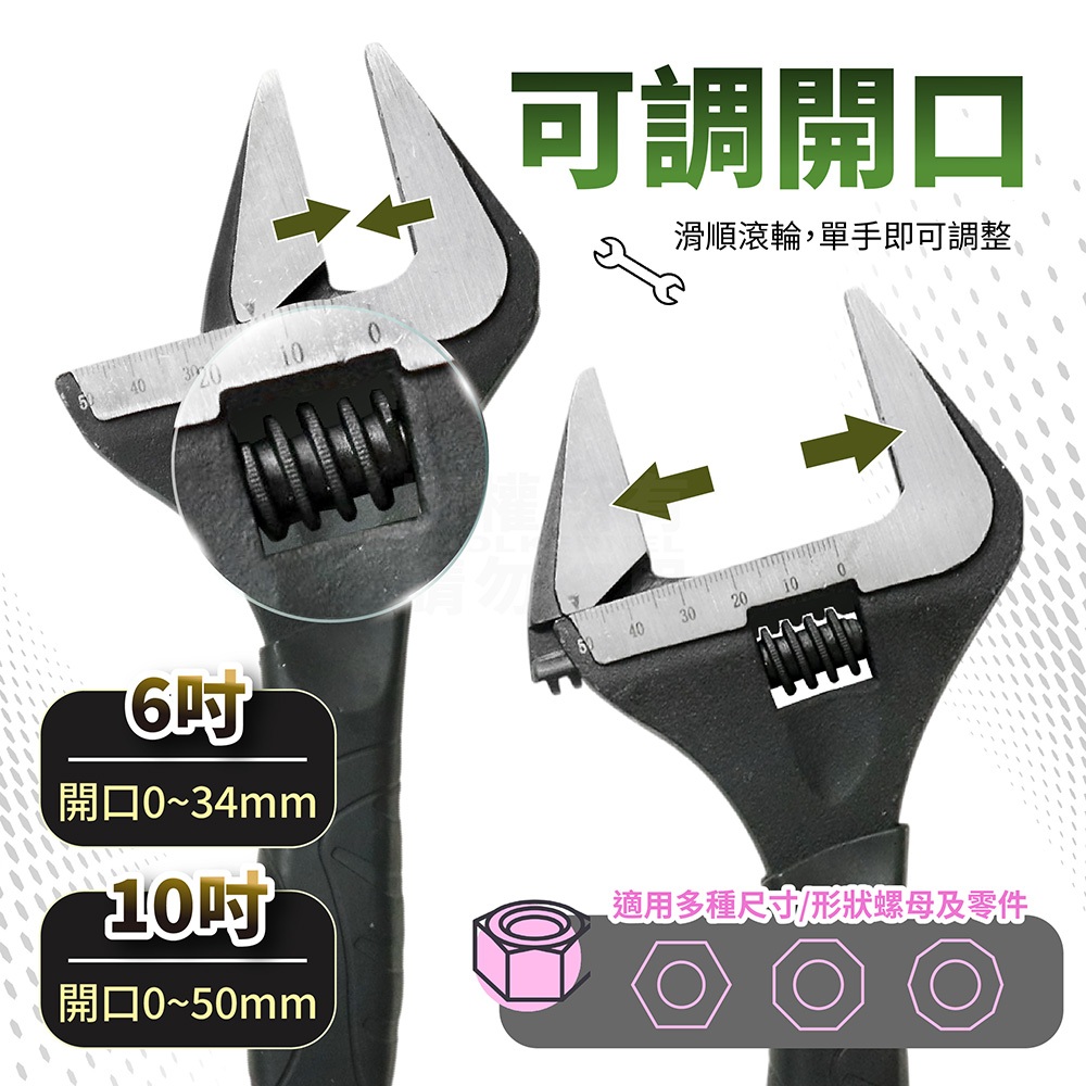 黑色 大開口扳手 活動板手 馬達板手 0~50mm 螺母板手 維修板手 手工具 大口徑 長柄扳手 機台維修 | 蝦皮購物