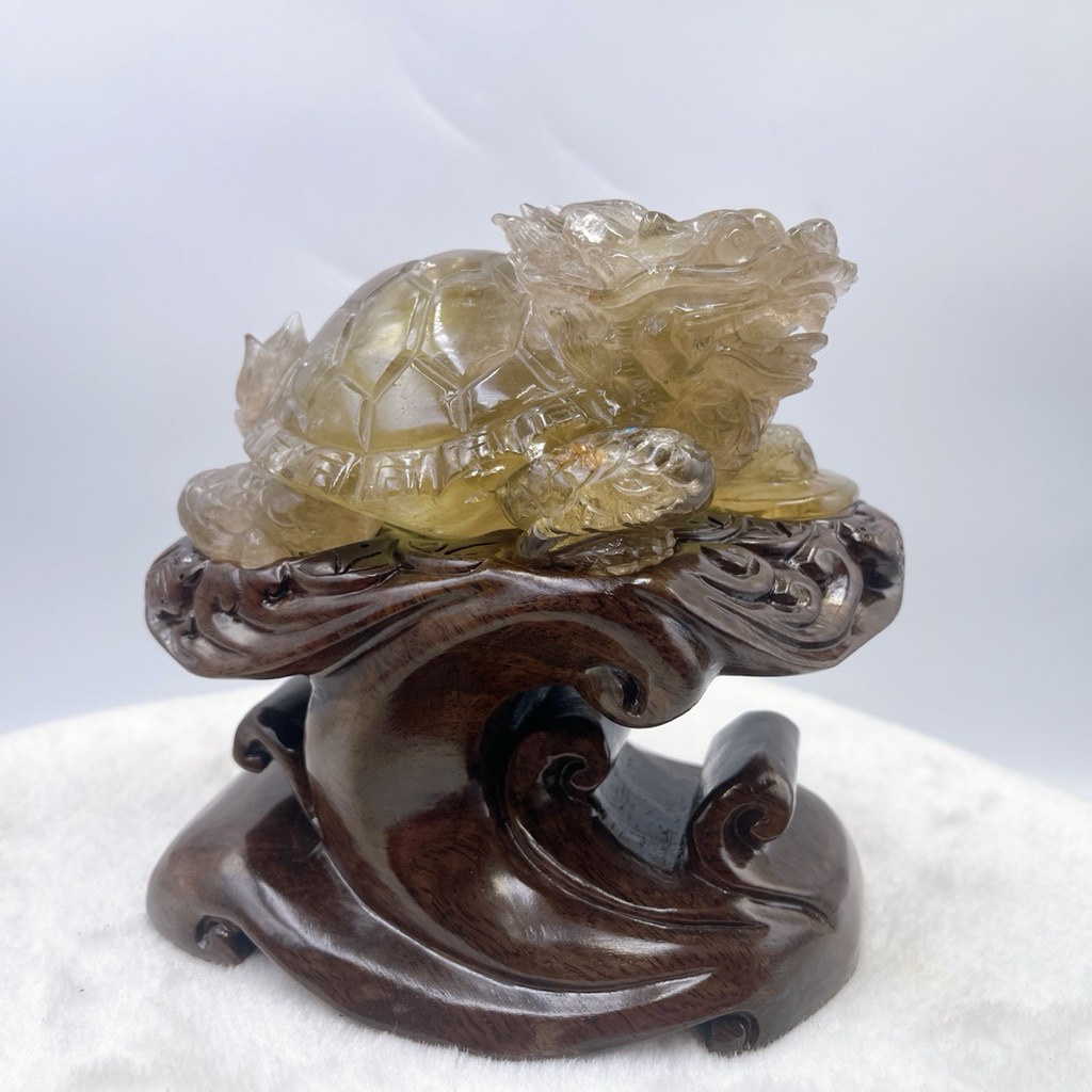 SWEET HEART 田芯精品天然黃水晶龍龜聚集財富（含鑑定書）附錦盒| 蝦皮購物