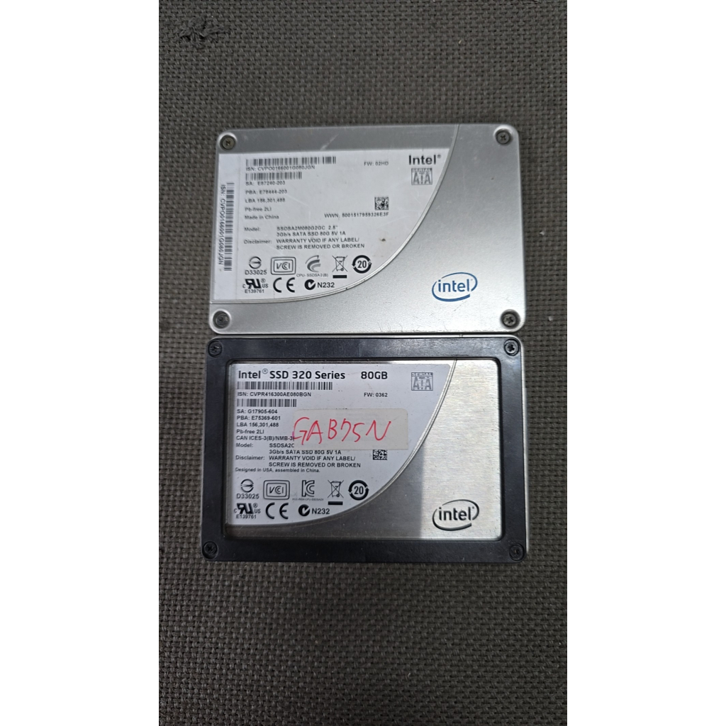 含稅 固態硬碟 SSD INTEL 80GB 80G 保固1個月 02H901 | 蝦皮購物