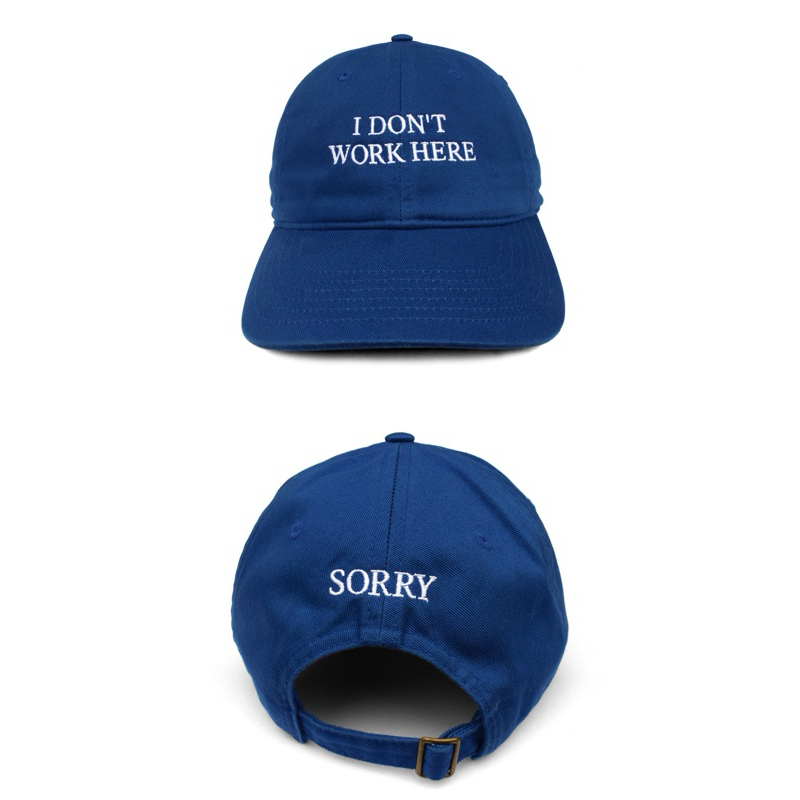 現貨/6款］IDEA “I Don't Work Here” Sorry帽子刺繡老帽日韓爆款棒球帽