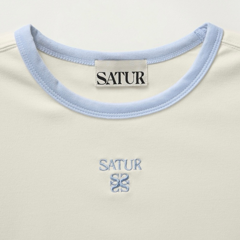 韓國代購🇰🇷 [ SATUR ] 撞色LOGO短袖上衣（W) Apero Crop