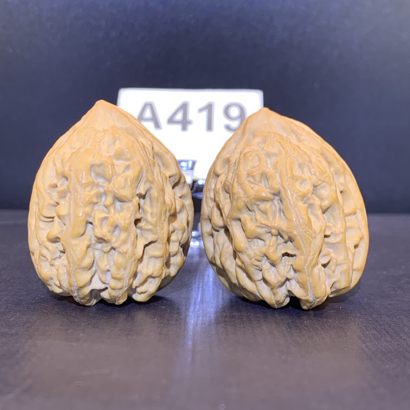 文玩堂：平谷火苗胡桃（高级品） 文玩核桃平谷火苗34/41/40無修#419 | 蝦皮購物