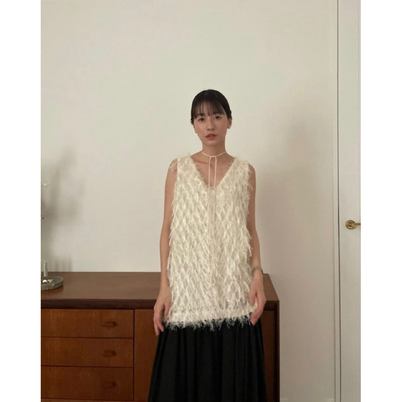 CLANE W FACE CROSS FRINGE TOPS | 蝦皮購物