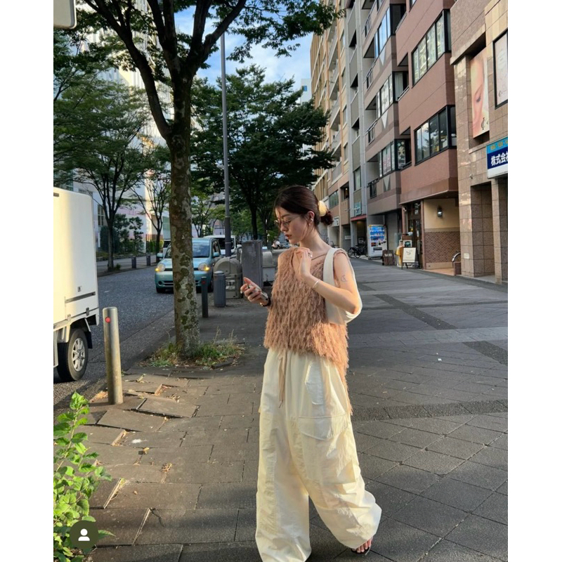 CLANE W FACE CROSS FRINGE TOPS | 蝦皮購物