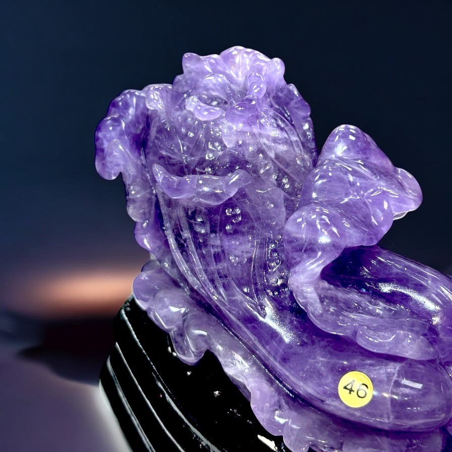 尋寶家水晶】紫水晶白菜雕件白菜的「百財」諧音天然水晶精緻擺件| 蝦皮購物
