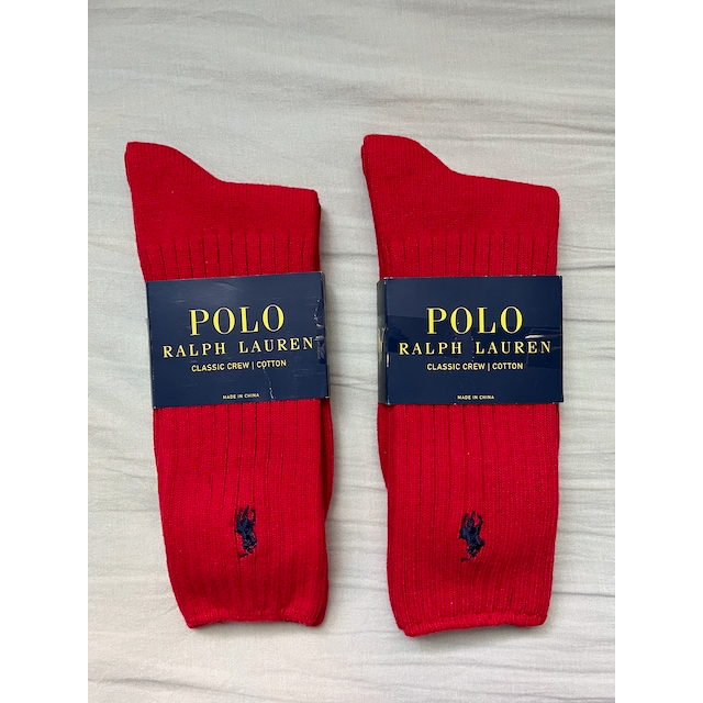 Polo Ralph Lauren 紅色針織襪 美國Macy's購回 | 蝦皮購物