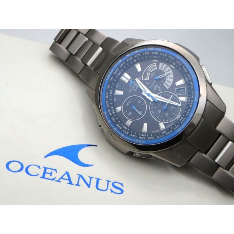 CASIO OCW M700 海神 太陽能電波錶（ 錶況新 雙錶帶）全鈦合金 藍寶石鏡面萬年曆 | 蝦皮購物