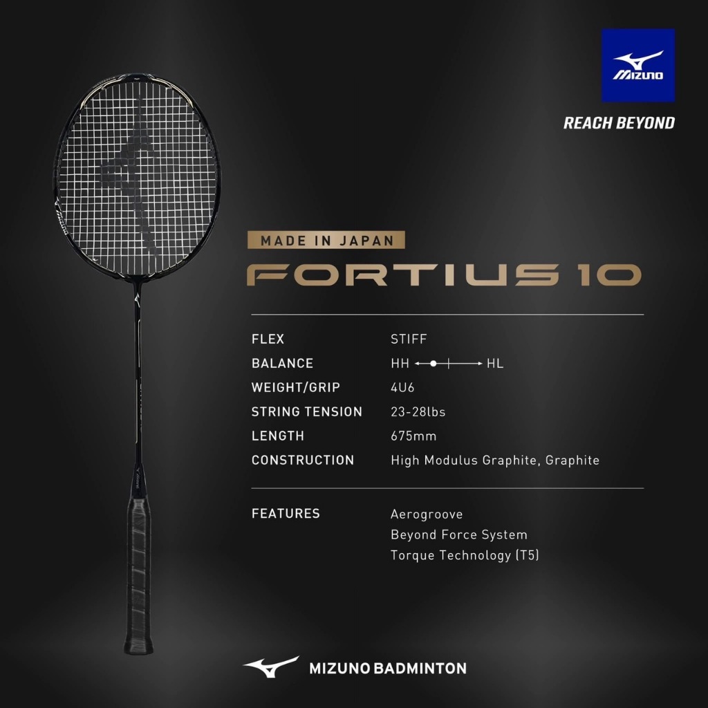 力揚體育羽球】 美津濃羽球拍MIZUNO 羽毛球拍FORTIUS 10 BDSS F10 BDSS